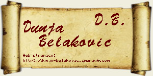 Dunja Belaković vizit kartica